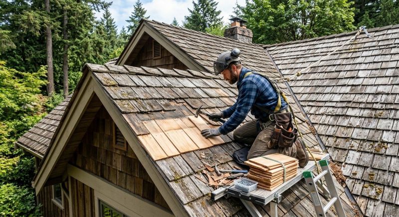Cedar Shake Roof Repair in North Royalton, OH