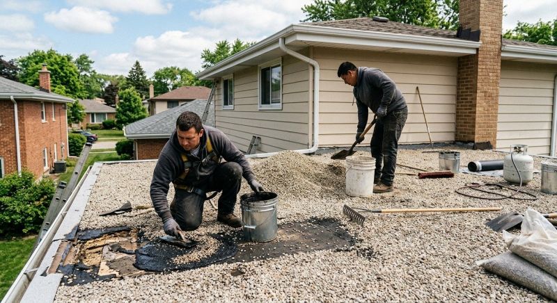 Tar And Gravel Roof Repair in Amherst, OH